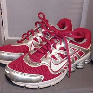 Nike Pink and White Sneakers with Breathable Mesh and Cushioned Midsole